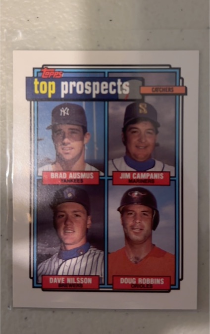 1992 Topps #58 Brad Ausmus / Jim Campanis / Dave Nilsson / Doug Robbins — front