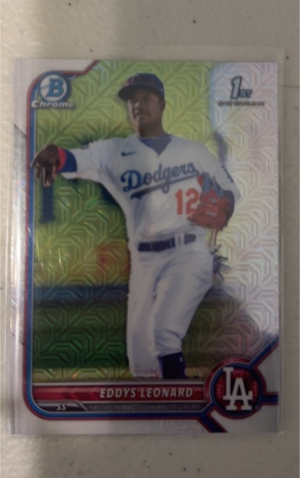 2022 Bowman Chrome #BCP-57 Eddys Leonard Mojo Refractor — front