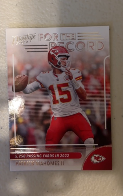 2023 Panini Prestige #1 Patrick Mahomes II For the Record — front