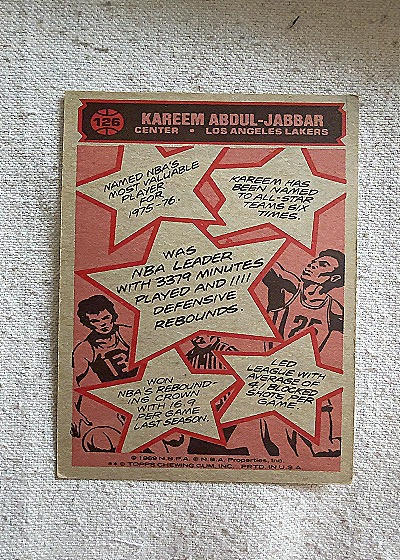 1976-77 Topps #126 Kareem Abdul-Jabbar All-Star — back