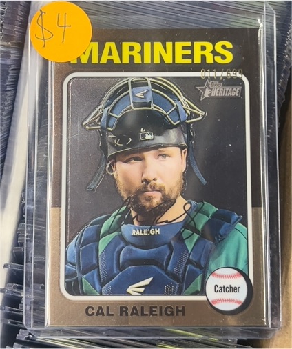 2024 Topps Heritage #217 Cal Raleigh — front