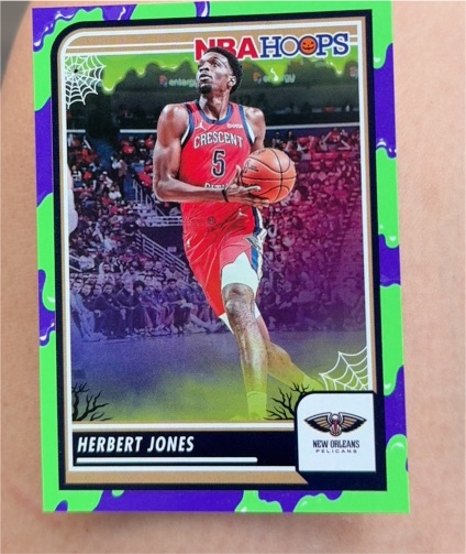 2023-24 Panini NBA Hoops Haunted Hoops Slime #197 Herbert Jones — front