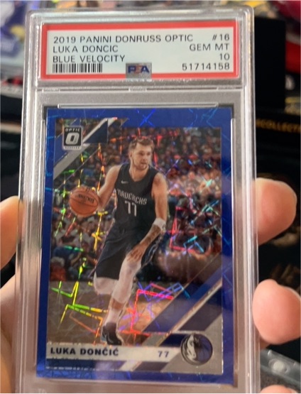 2019 Panini Donruss Optic #16 Luka Doncic Blue Velocity — front
