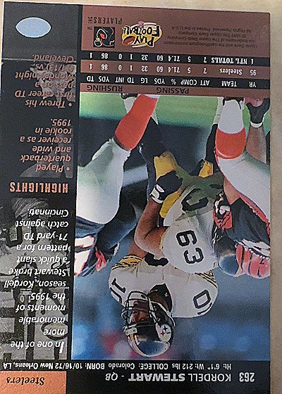 1996 Upper Deck #263 Kordell Stewart — back