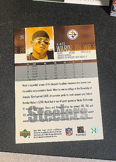 2000 Upper Deck #36 Hines Ward — back