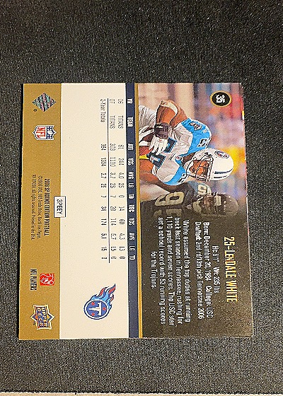 2005 Upper Deck SP #129 Lendale White — back