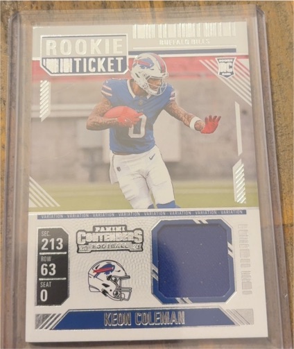 2024 Panini Contenders Rookie Ticket Patch #RTS-KCN Keon Coleman — front