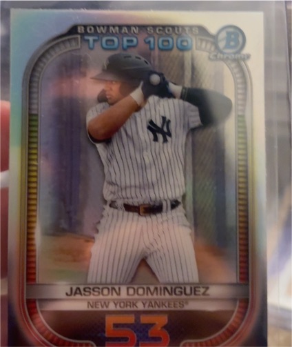2021 Bowman Chrome Scouts Top 100 #BTP-53 Jasson Dominguez — front