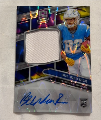 2024 Panini Spectra #234 Brenden Rice Rookie Patch Autograph — front