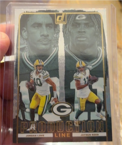 2024 Panini Donruss #12 Jordan Love & Jayden Reed Production Line — front