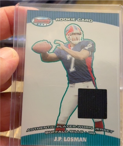 2004 Bowman's Best #120 J.P. Losman Jersey Relic — front