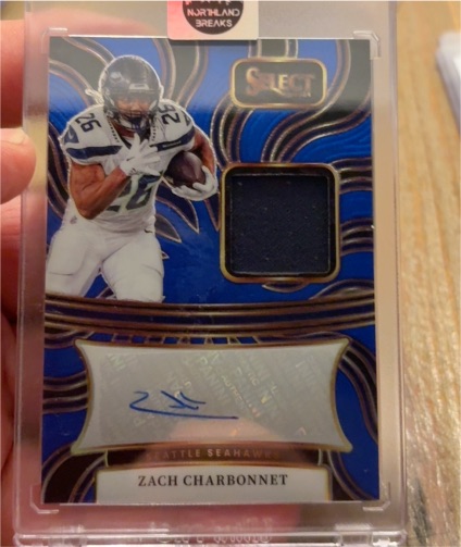 2024 Panini Select Rookie Signature Memorabilia Zach Charbonnet — front