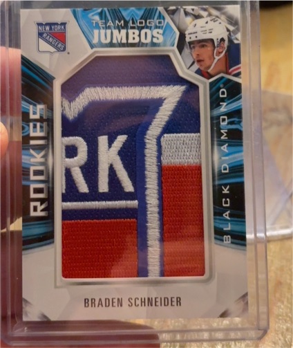 2022-23 Upper Deck Black Diamond #RTL-BS Braden Schneider Rookie Team Logo Jumbos — front