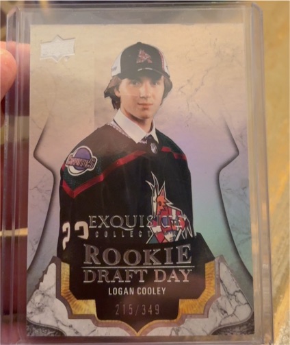 2023-24 Upper Deck Black Diamond #RDD-LC Logan Cooley Exquisite Rookie Draft Day — front