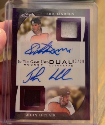 2023 Leaf In The Game Used Dual Auto Relic Eric Lindros John Leclair #03/20 — front