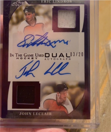 2023 Leaf In The Game Used Dual Auto Jersey #GUD-9 Eric Lindros John Leclair — front
