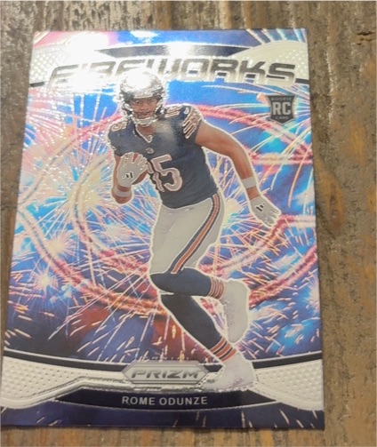 2024 Panini Prizm Fireworks #19 Rome Odunze — front