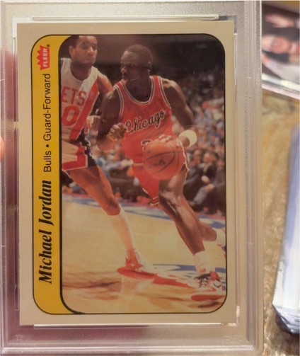 1986 Fleer Sticker #8 Michael Jordan — front