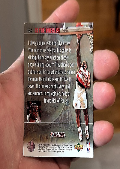 1994-95 Upper Deck Slam Dunk Stars #S4 Clyde Drexler — back