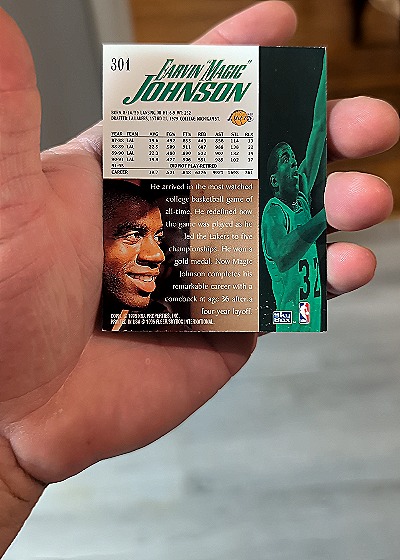 1995-96 SkyBox Premium #301 Magic Johnson — back