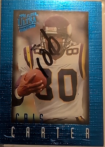 1996 Fleer Ultra Sensations Blue #59 Cris Carter — front