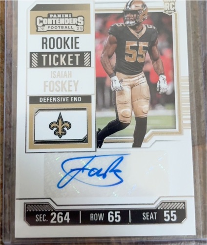 2023 Panini Contenders #239 Isaiah Foskey Rookie Ticket — front