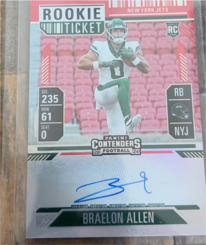 2024 Panini Contenders #115 Braelon Allen Rookie Ticket — front
