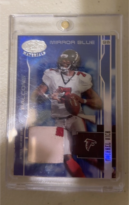 2003 Leaf Certified Materials Mirror Blue #GB Michael Vick — front