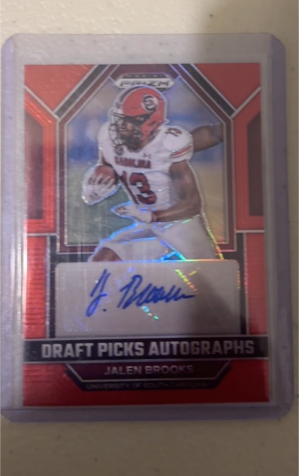 2023 Panini Prizm Draft Picks #DPA-JBR Jalen Brooks Draft Picks Autographs — front