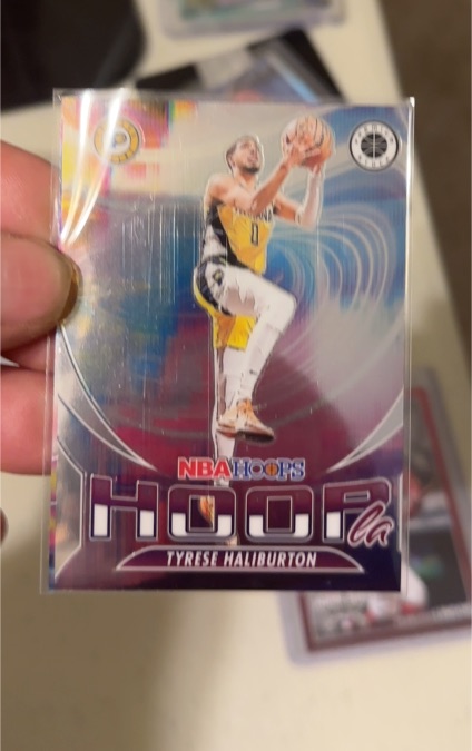 2023-24 Panini NBA Hoops Premium Stock #11 Tyrese Haliburton Hoopla — front