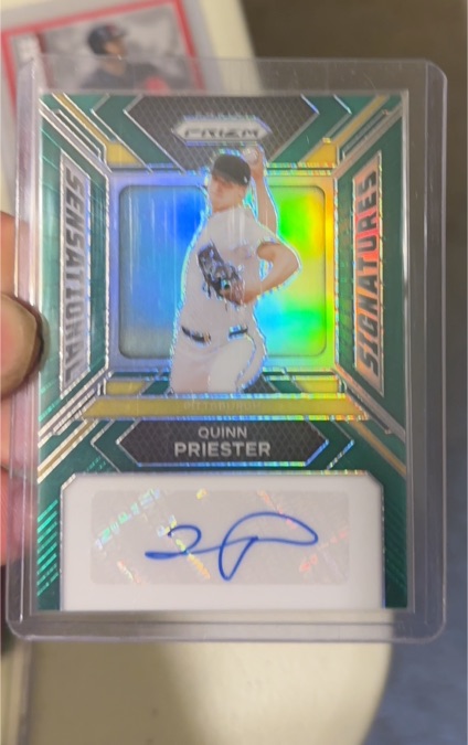 2024 Panini Prizm #SS-QP Quinn Priester Sensational Signatures Green Prizm — front