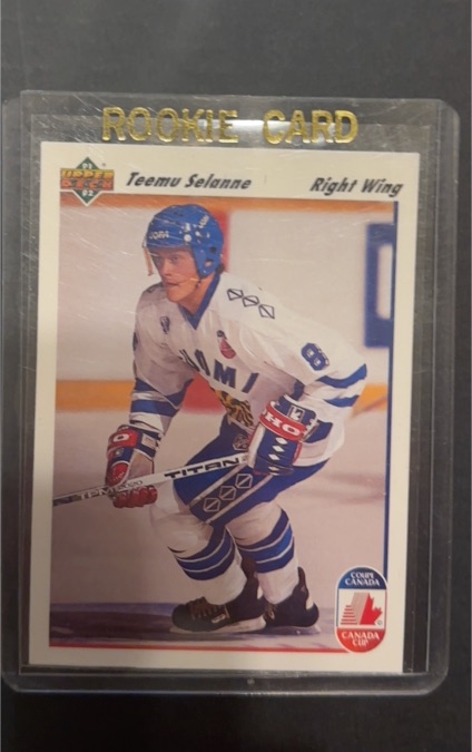 1991-92 Upper Deck #21 Teemu Selanne Rookie Card — front