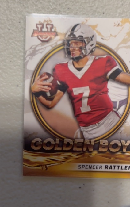 2022 Bowman University Golden Boy #GB-13 Spencer Rattler — front