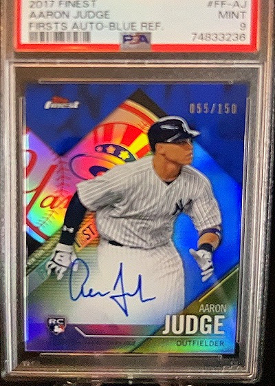2017 Finest Firsts Aaron Judge Auto Blue Refractor — front