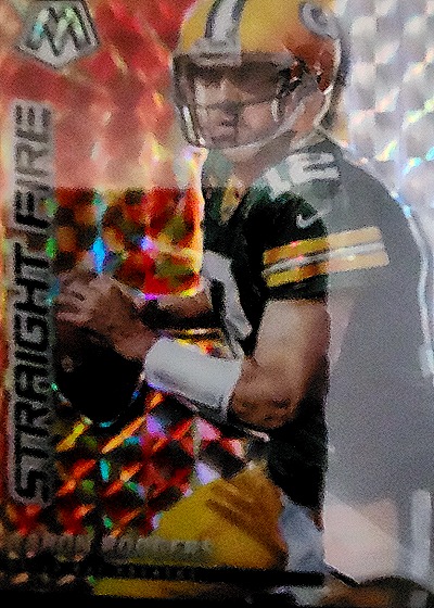 2023 Panini Mosaic Straight Fire Aaron Rodgers — front