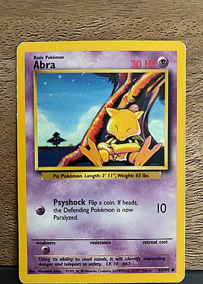 Abra 43/102 Base Set — front