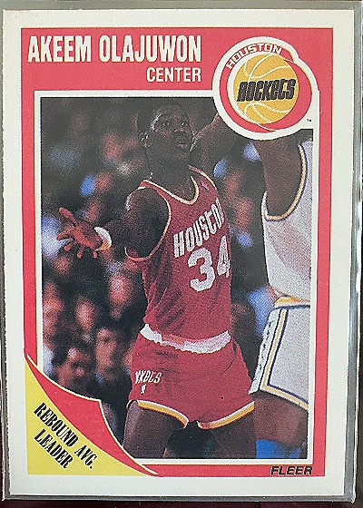 Akeem Olajuwon 1989 Fleer Rebound Avg. Leader — front