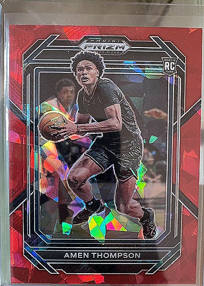2023-24 Panini Prizm Draft Picks Red Ice Prizm #4 Amen Thompson — front