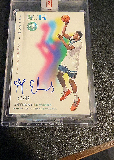 2020-21 Panini Noir Shadow Signatures Anthony Edwards — front