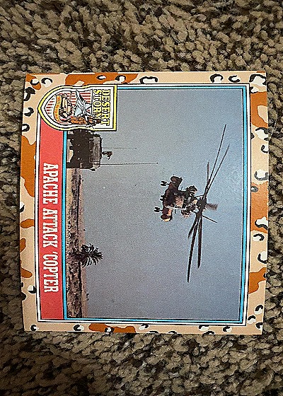1991 Topps #128 Apache Attack Helicopter — front