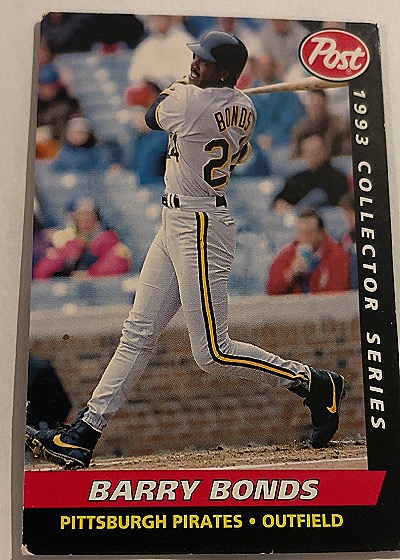 1993 Post Collector Series Barry Bonds — front