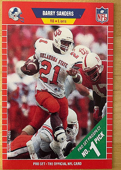 Barry Sanders 1989 Pro Set Rookie Card — front