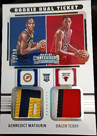 2022-23 Panini Contenders Rookie Dual Ticket Bennedict Mathurin / Dalen Terry — front