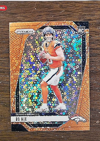 2024 Panini Prizm Bo Nix Orange Disco Prizm RC — front