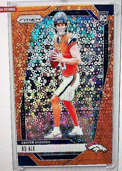 2024 Panini Prizm Bo Nix Orange Disco Prizm Rookie — front