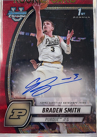 Braden Smith Purdue 1st Bowman Autograph — front