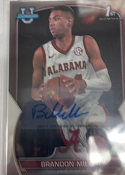Brandon Miller 1st Bowman University Chrome — front