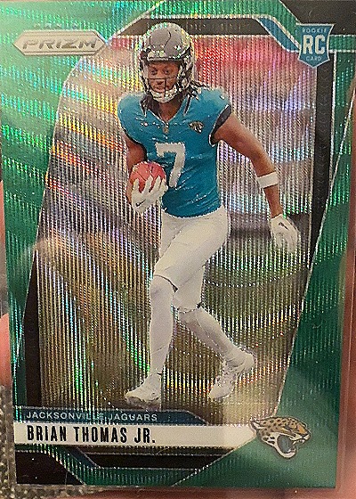 2024 Panini Prizm Brian Thomas Jr. Green Wave Prizm RC — front
