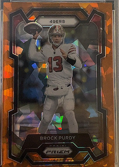 Brock Purdy 2023 Panini Prizm Orange Ice — front