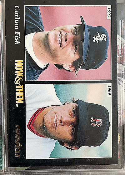 1993 Pinnacle Now & Then Carlton Fisk — front